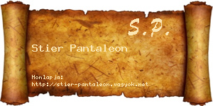Stier Pantaleon névjegykártya